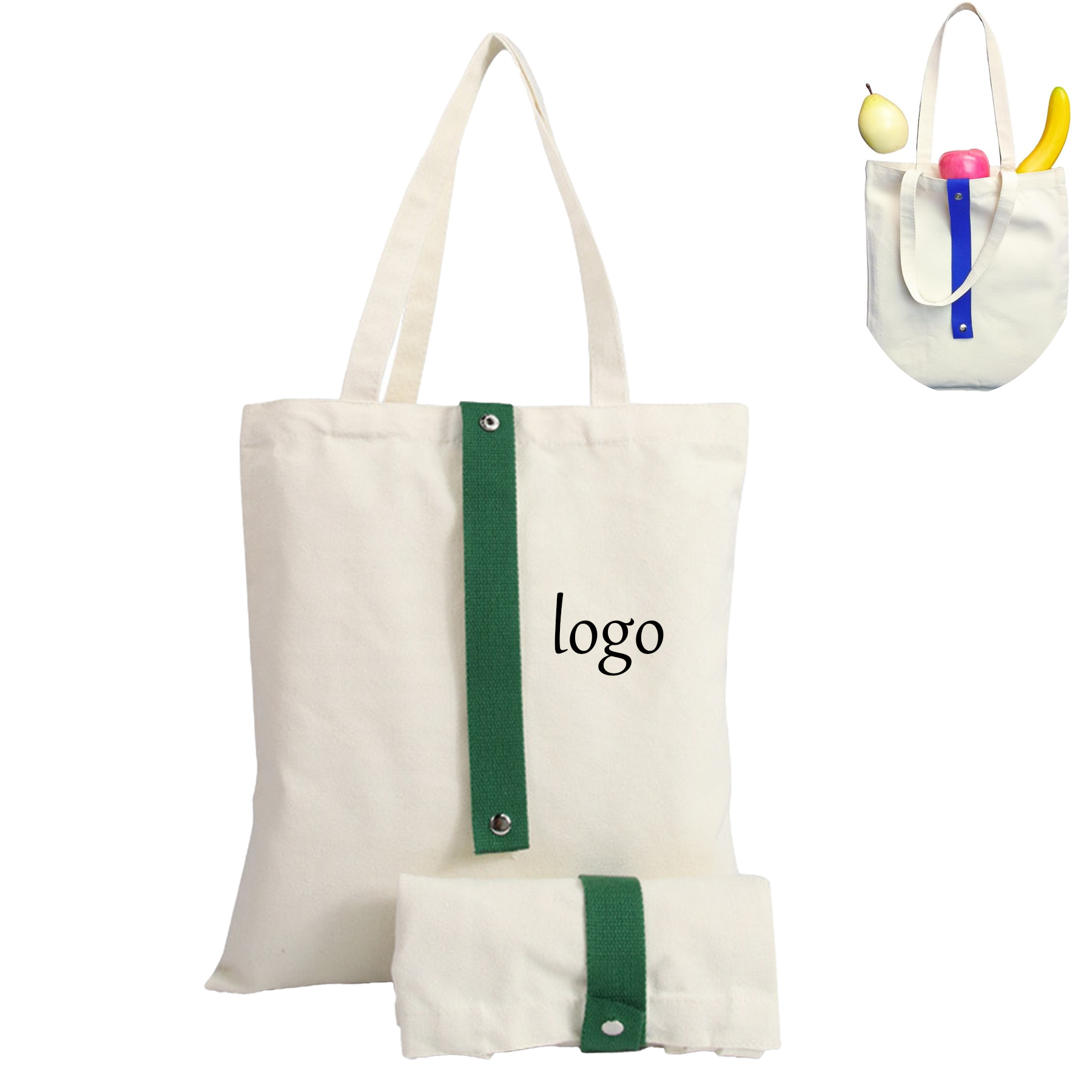 Canvas Foldable Tote Bag, custom tote bag with logo imprint 2