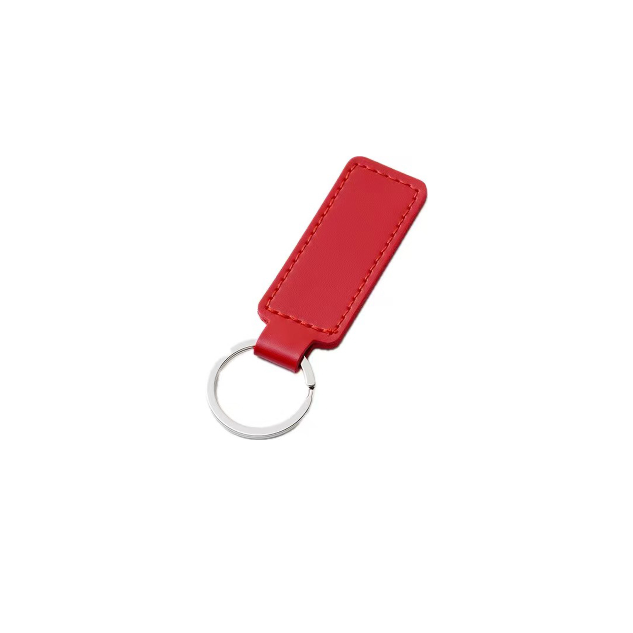Vegan Leather Rectangle Shaped Keychain 2