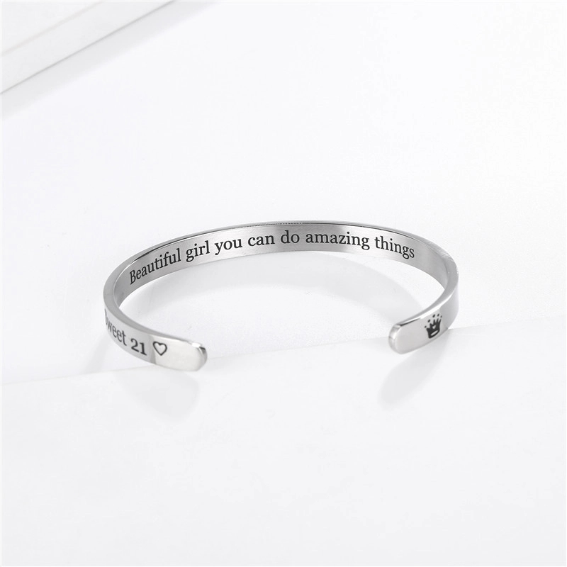 Steel Open Bracelet- Silver 9