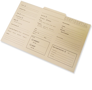 File Folder Legal Size - 2nd Tab Position - Printed with 1 PMS Color 2
