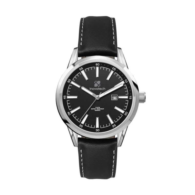 34MM SS, SILVER CASE,  3-HAND MVT, DTE