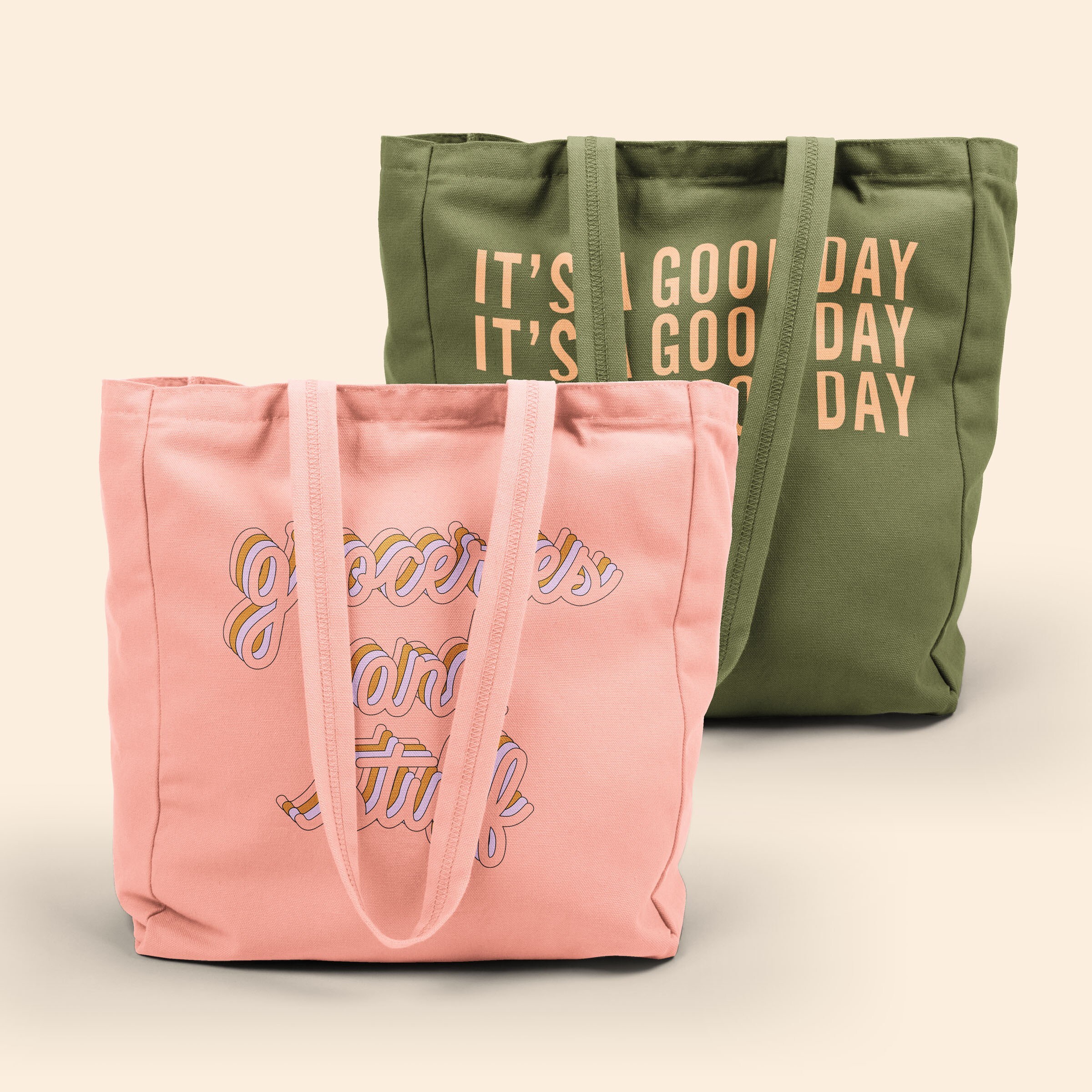 ALL THAT GROCERY TOTE - COLORED CANVAS