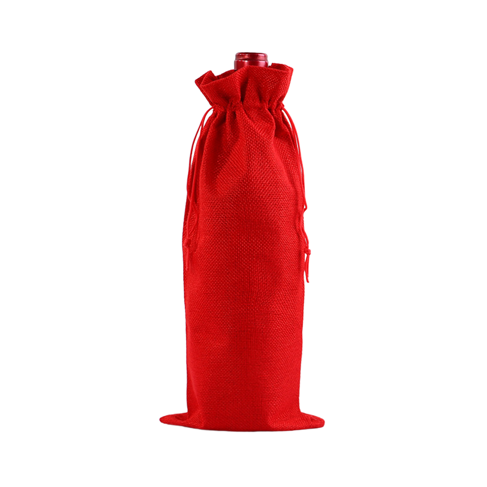Drawstring Closure Burlap Wine Bag Champagne Gift Packaging Set 5