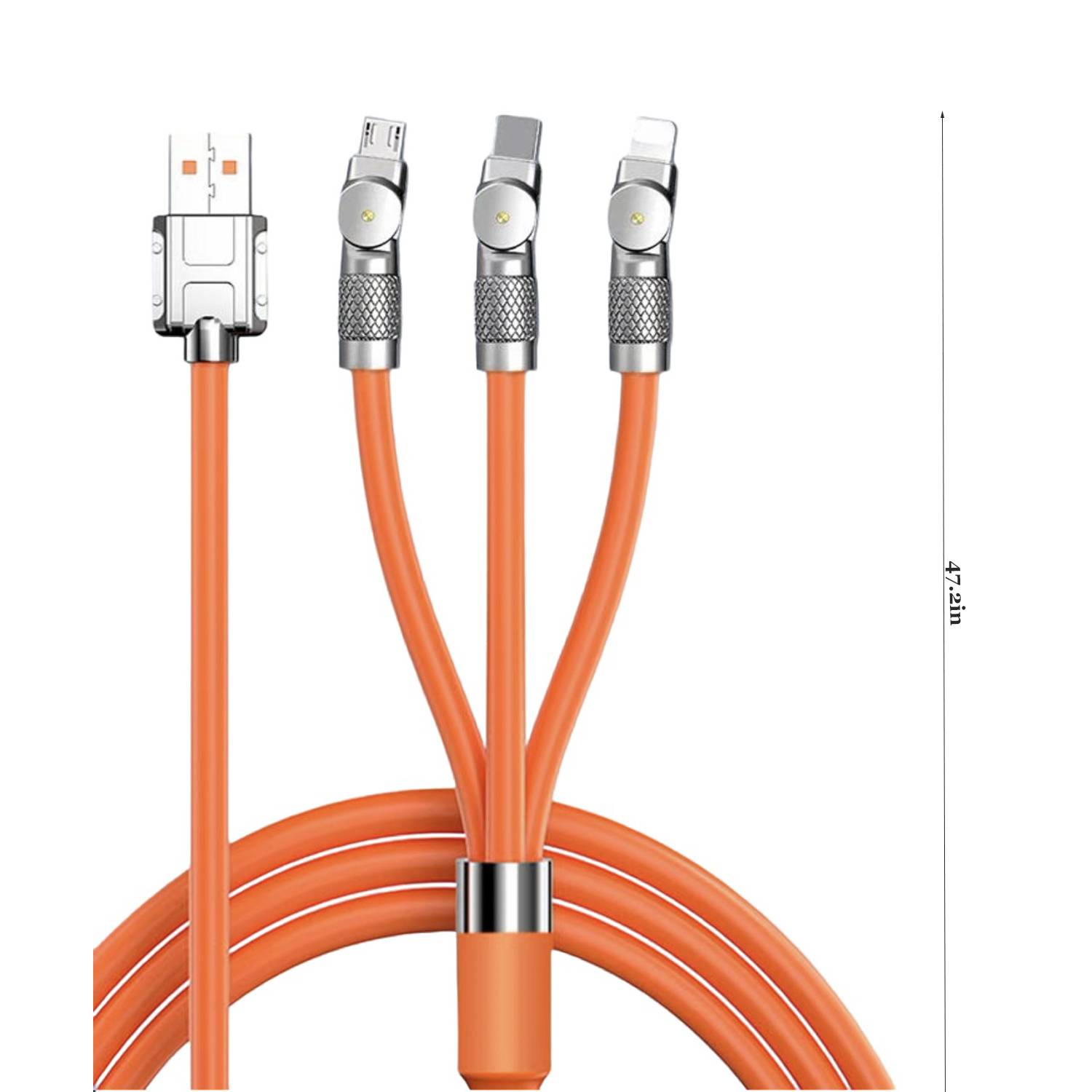 120W Silicone 3-in-1 Charging Cable – USB-C Fast Charge 4