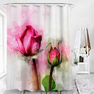 Digital Floral Print Shower Curtain 5