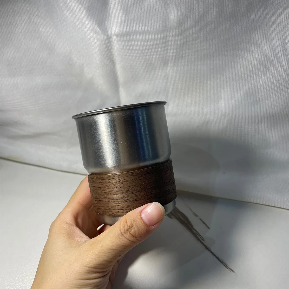 Outdoor Camping Portable Foldable Handle Cup With Straw Lid 5