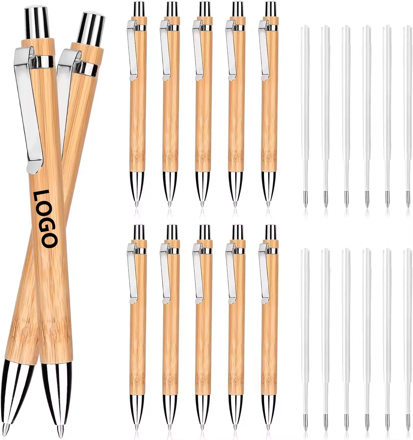 Bamboo Pen Retractable Ballpoint Pen 3