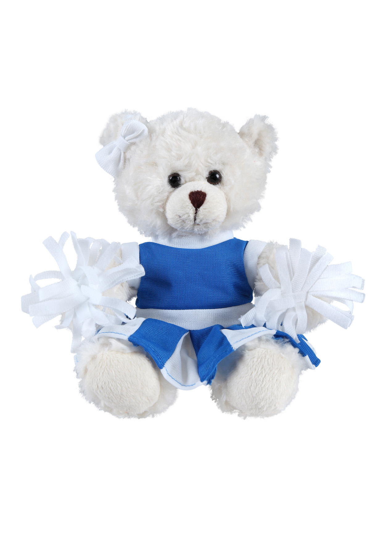 soft plush  Cream Curly Sitting Bear with cheerleader outfit 6