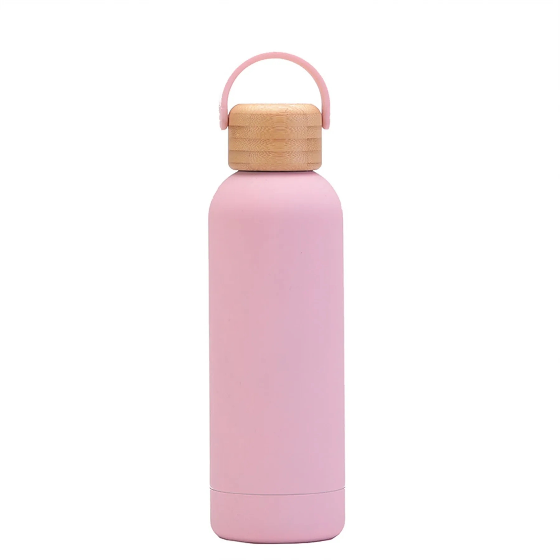 17 Oz Stainless Steel Water Bottle With Bamboo Lid 10