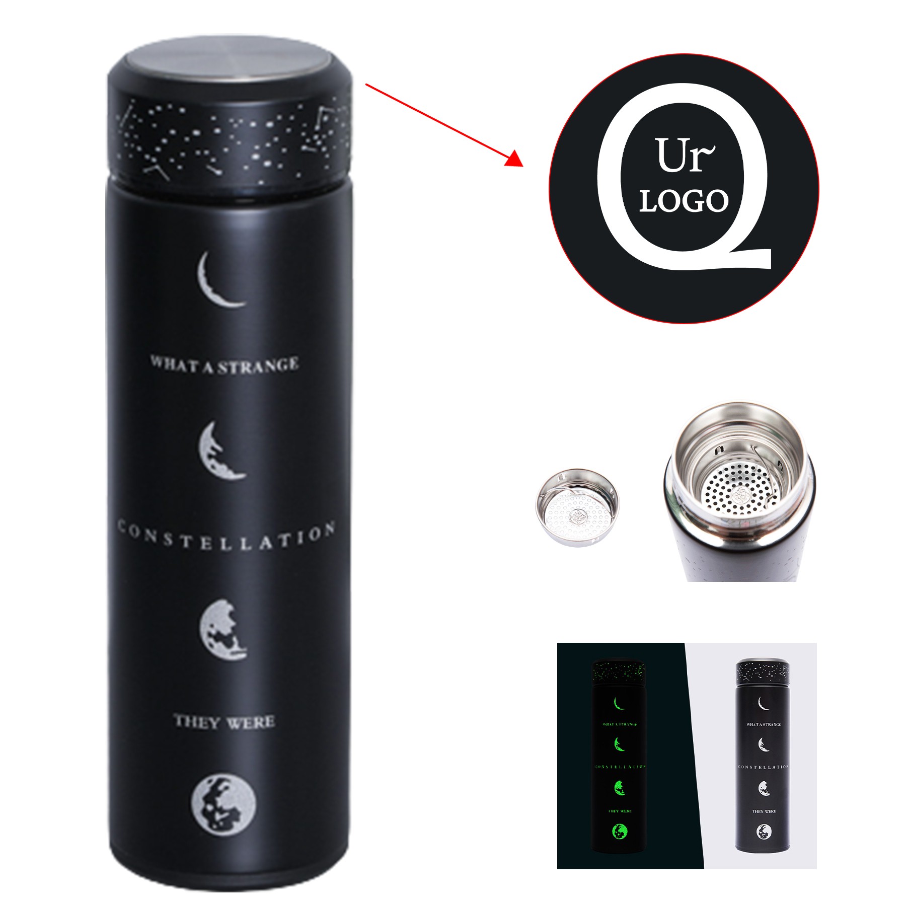 16.9Oz Total Lunar Eclipse Luminous Cup W/ Tea Filter