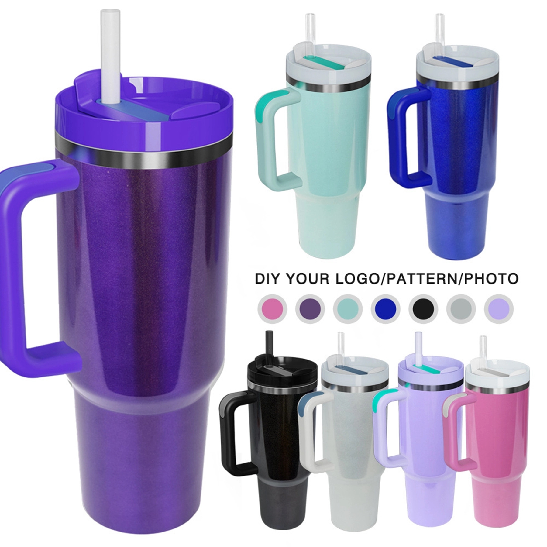 40 Oz. Vacuum Stainless Steel Sublimation Tumbler with Straw 2