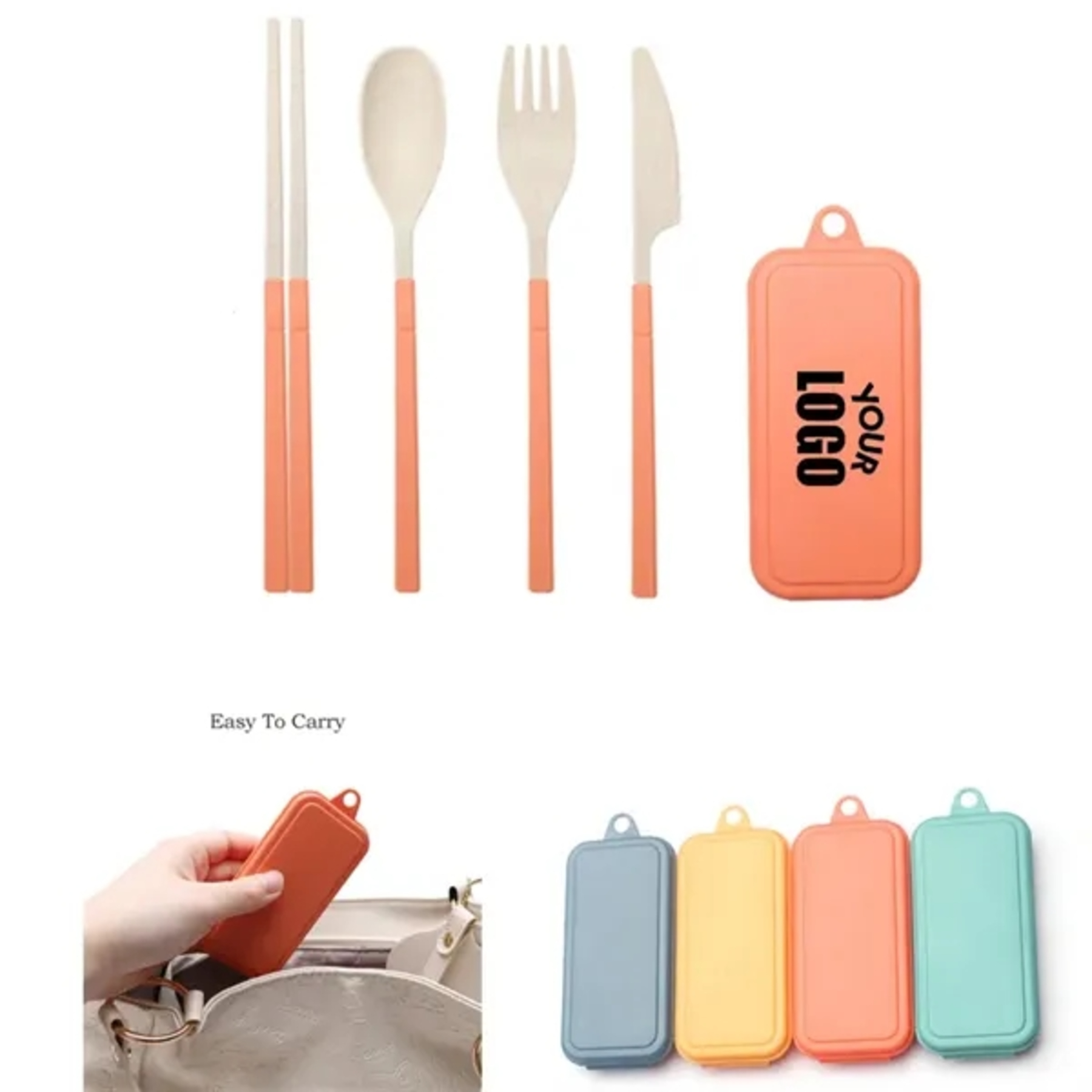 Wheat Straw Plastic Travel Cutlery Set 1
