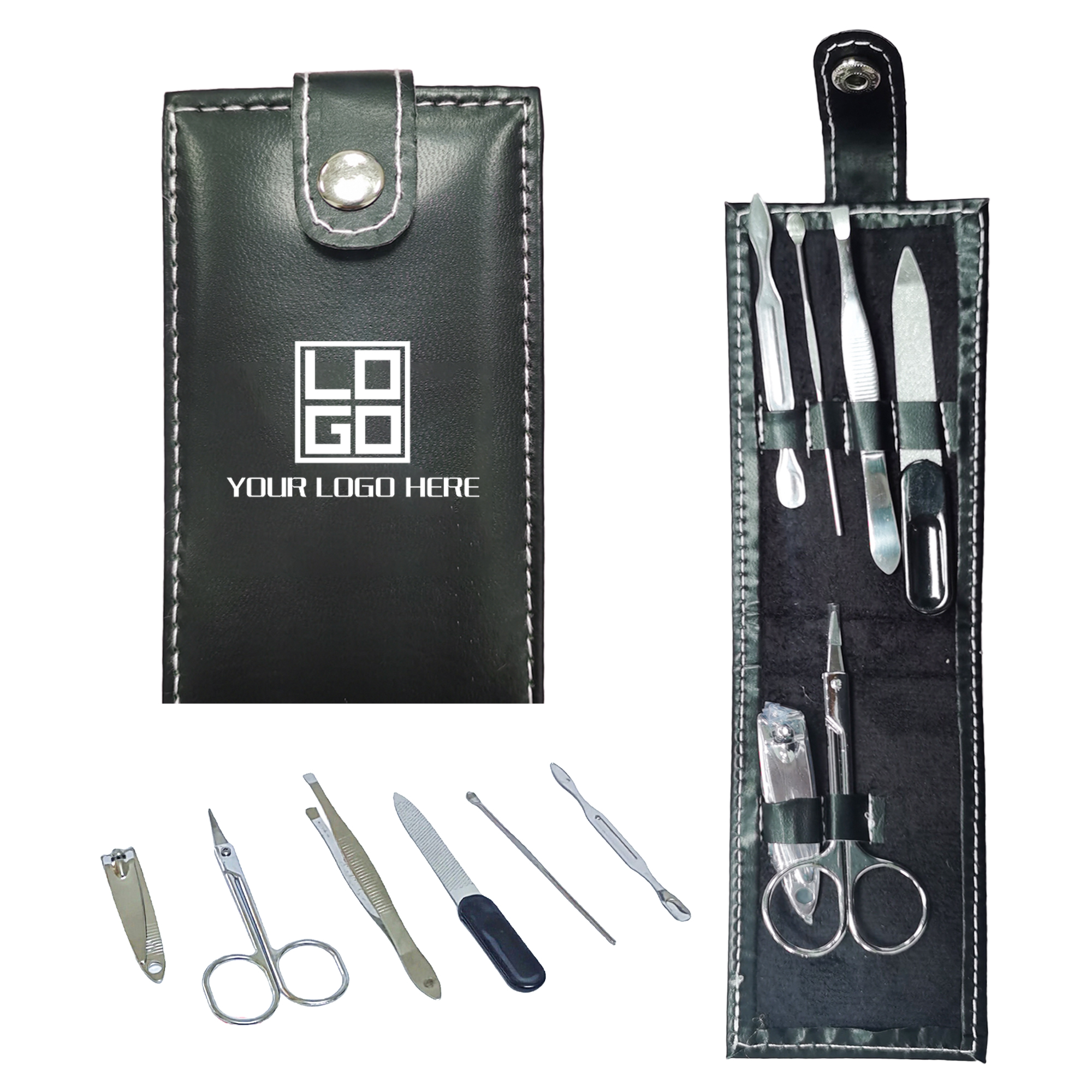 6 PCS Nail Clipper Set Folding Bag Style Beauty Nail File Tool 2