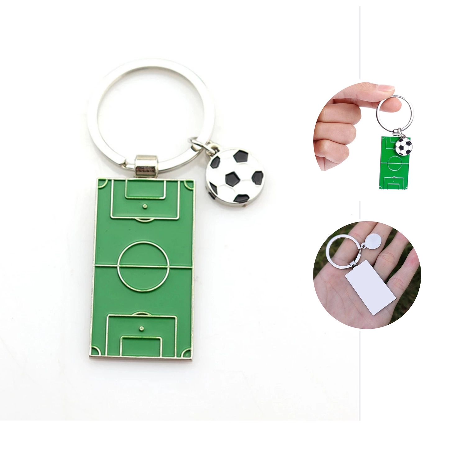 Zinc Alloy Soccer Field Keychain 5