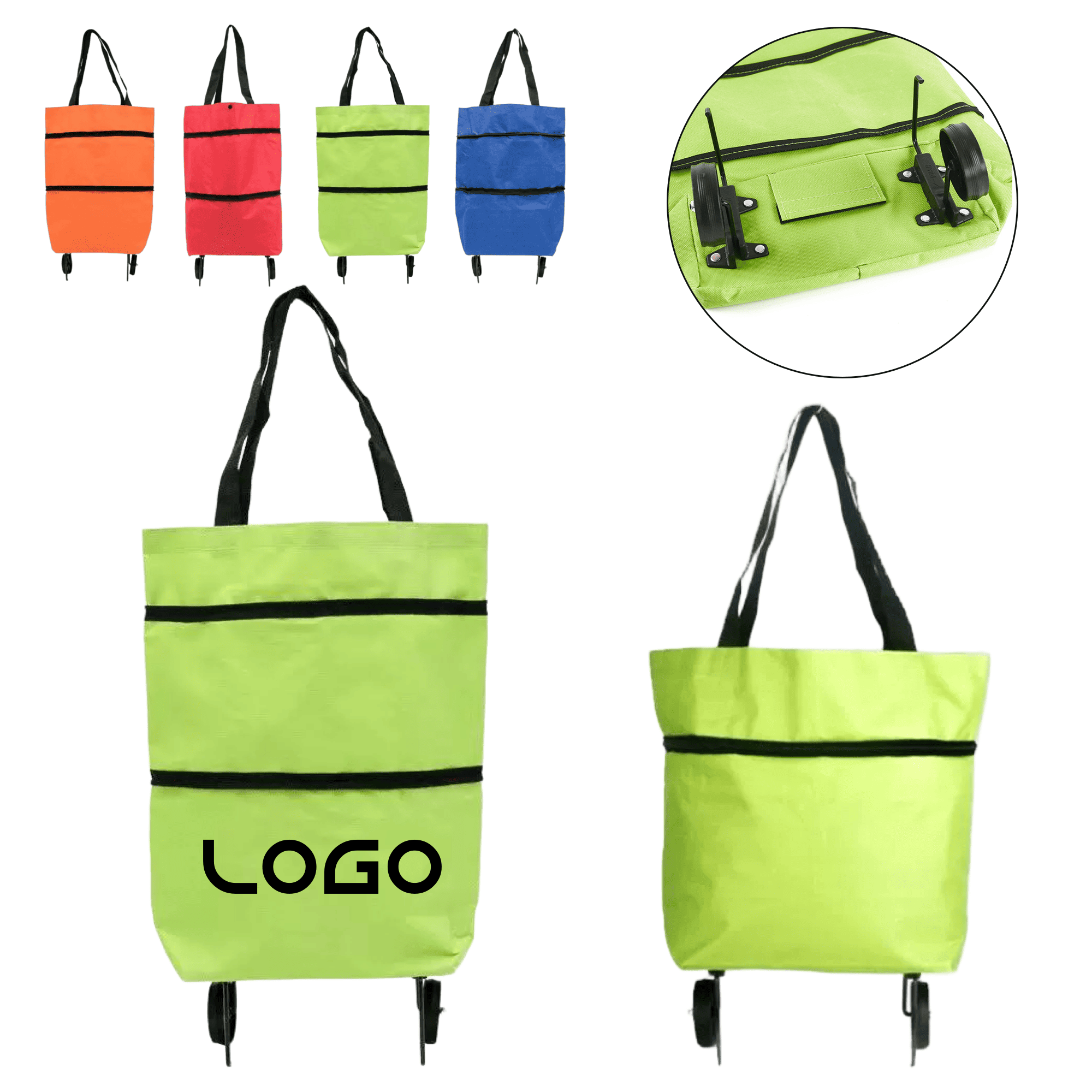 Foldable Rolling Shopping Tote Bag 2