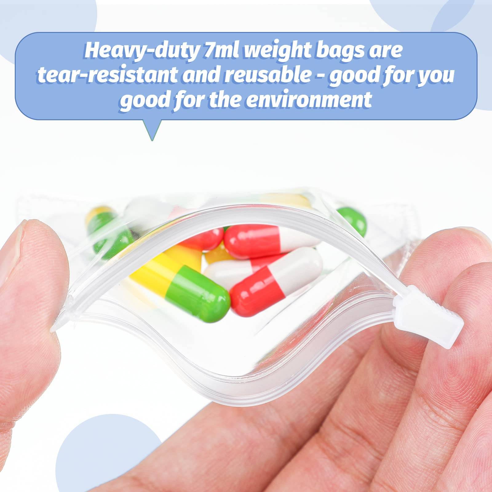 Clear Plastic Pill Pouch Travel Bag Zippered 5