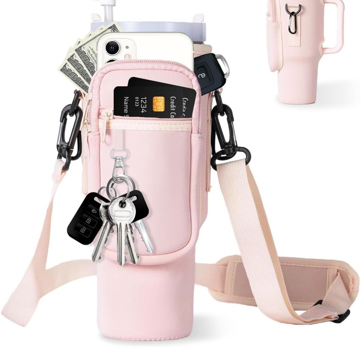 Water Bottle Carrier Bag with Phone Pocket 2