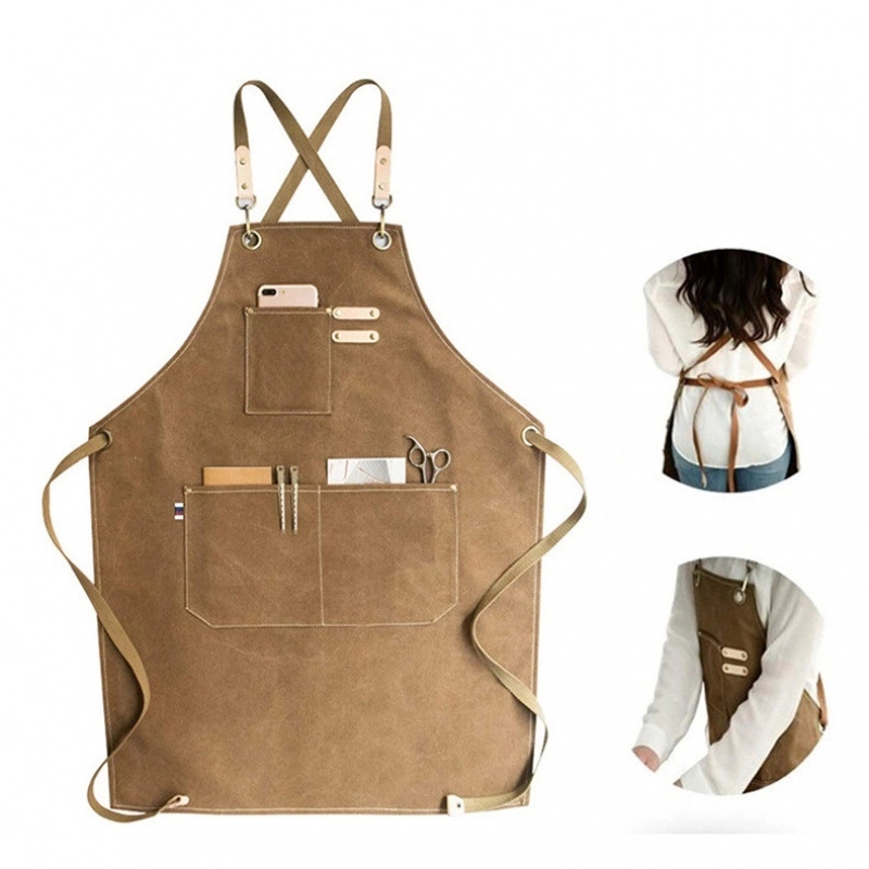 Kitch Style Washed Canvas Apron 3