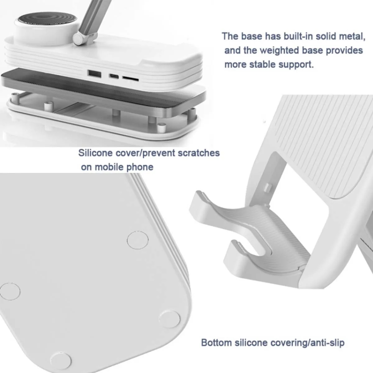 2 In 1 Folding Lifting Phone Stand Desktop Speaker 1800mAh 6