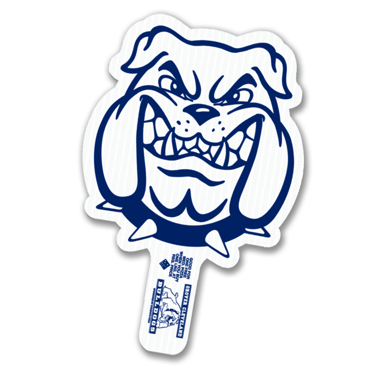Bulldog Mascot Hand Fan, Screen Printed 20