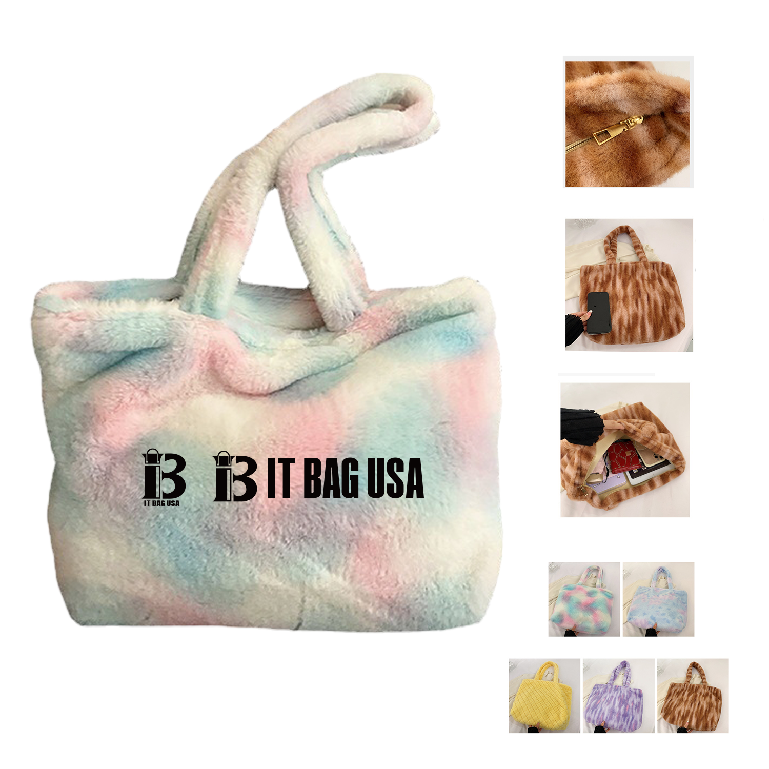 Fluffy Tote Bags Plush Crossbody Handbag 1