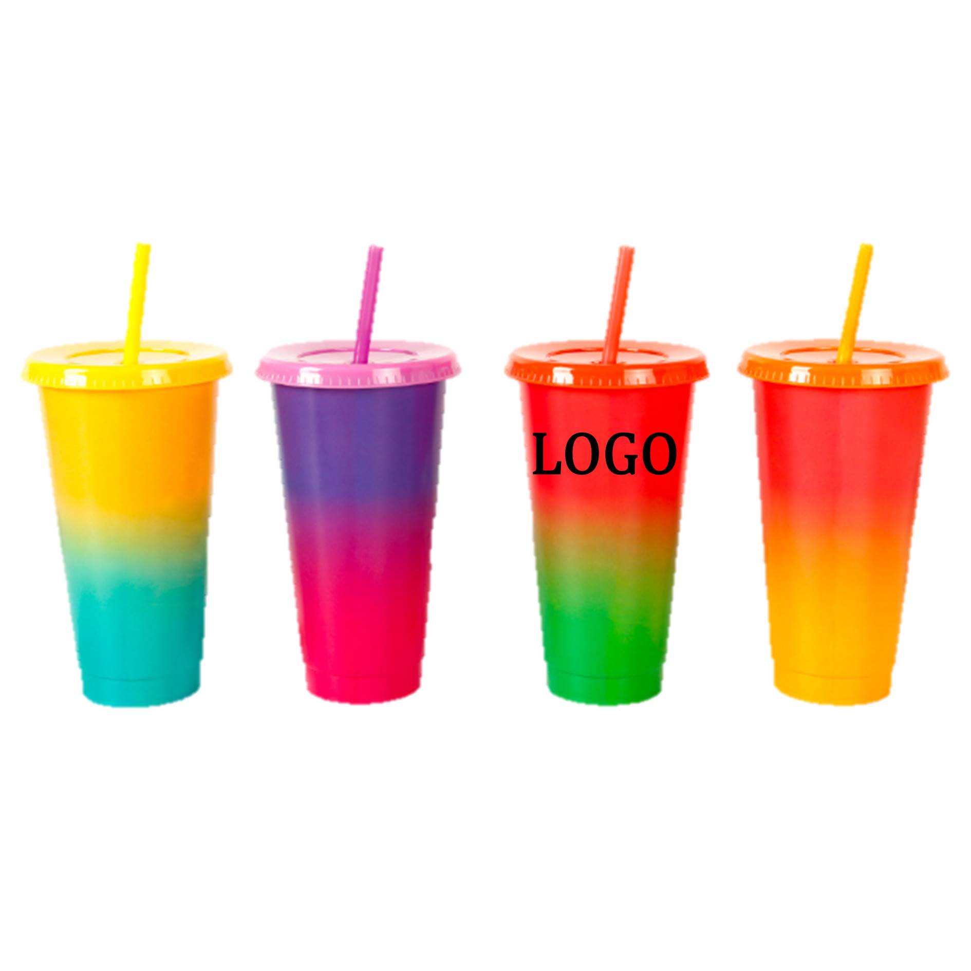 24 Oz. Heat Color Changing Straw Cup 2