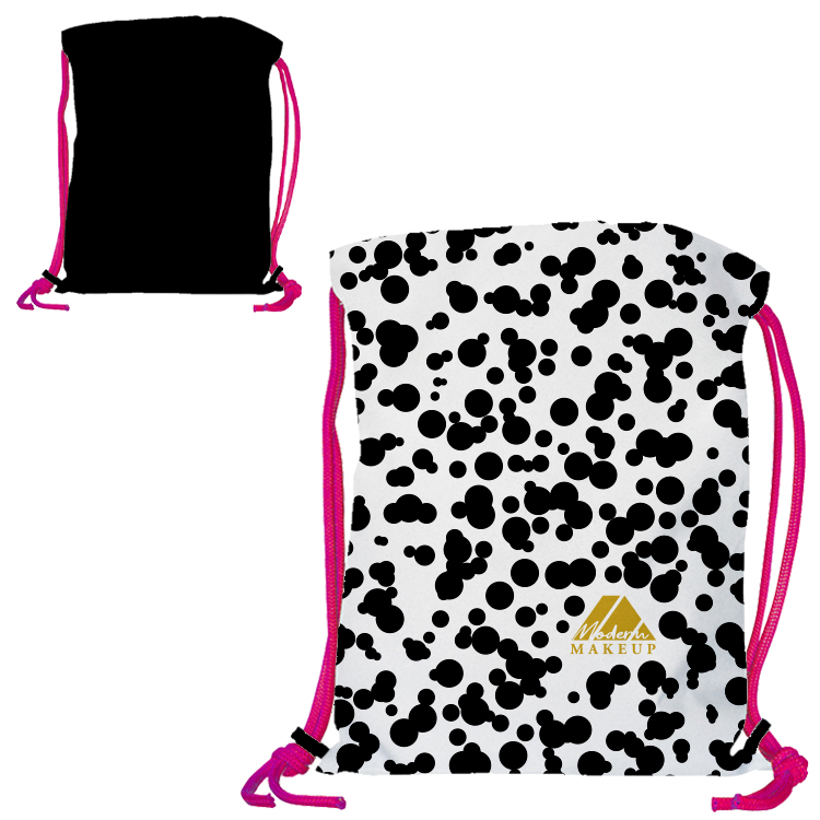 Super Drawstring Pack (One side Imprint)-Neon Pink Heavy Rope 9