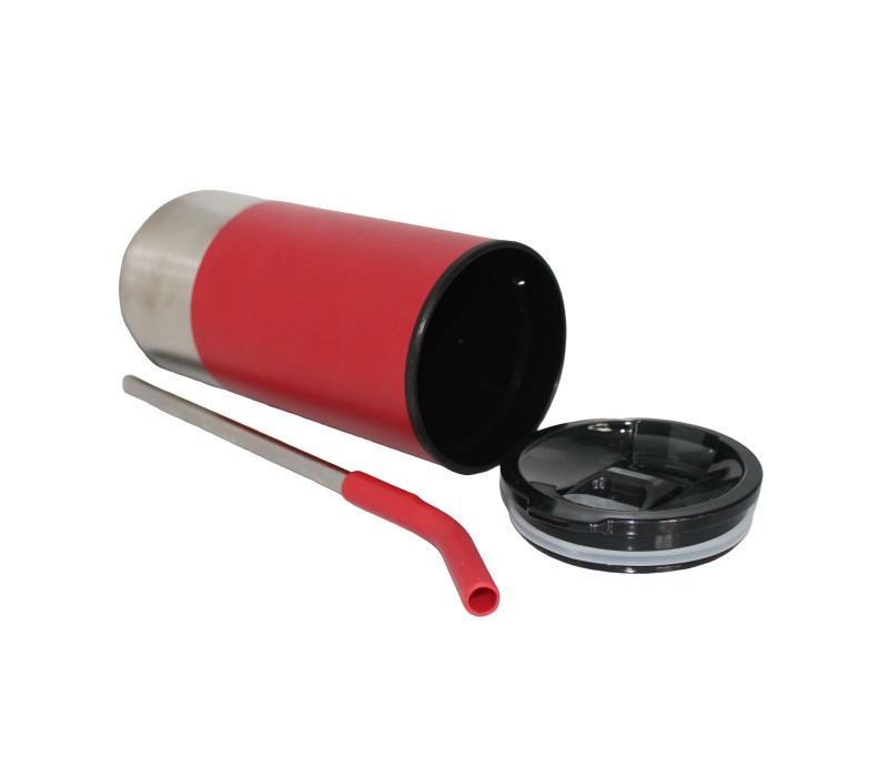 Vacuum Stainless Steel Tumbler with Straw, 18 oz. 6