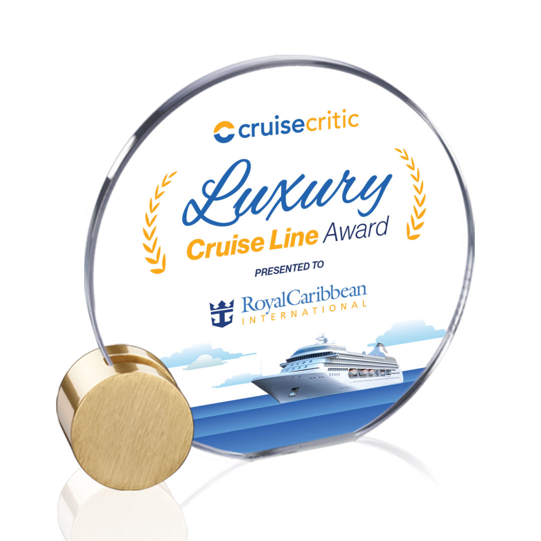 Verdunn VividPrint™ Award - Starfire/Gold Circle 8