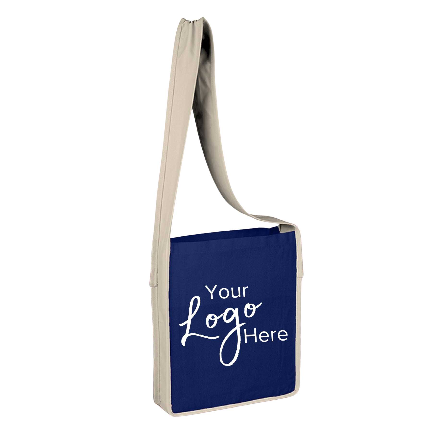 Sling Tote 12"W x 15"H x 3" Gusset Bag with Natural Handles