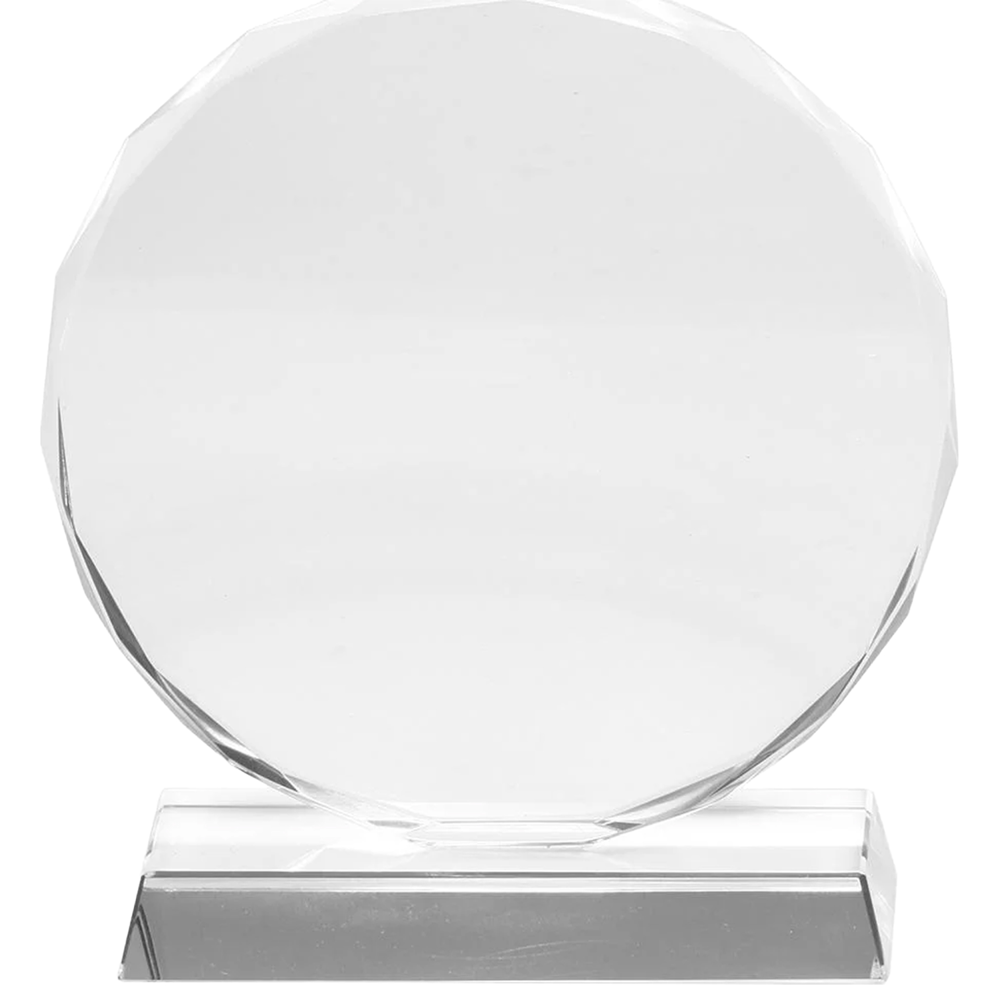Round Edge Branded Crystal Glass Awards