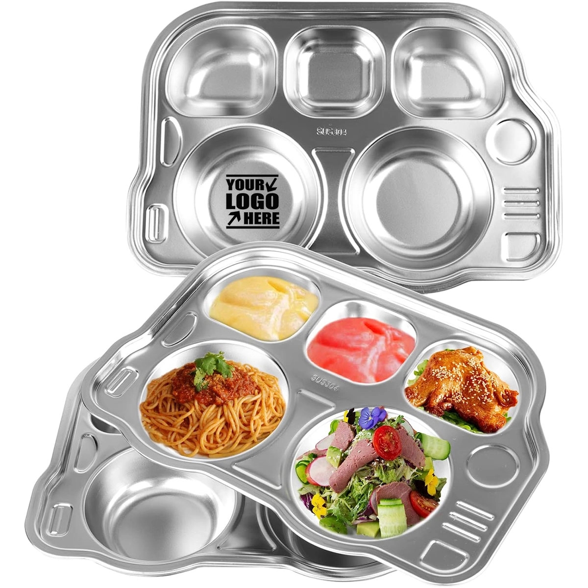 5 Section Car Shape 304 Stainless Divided Platter 4