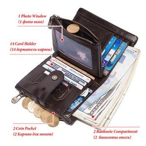 Anti Theft Genuine Leather Mens Wallet 4