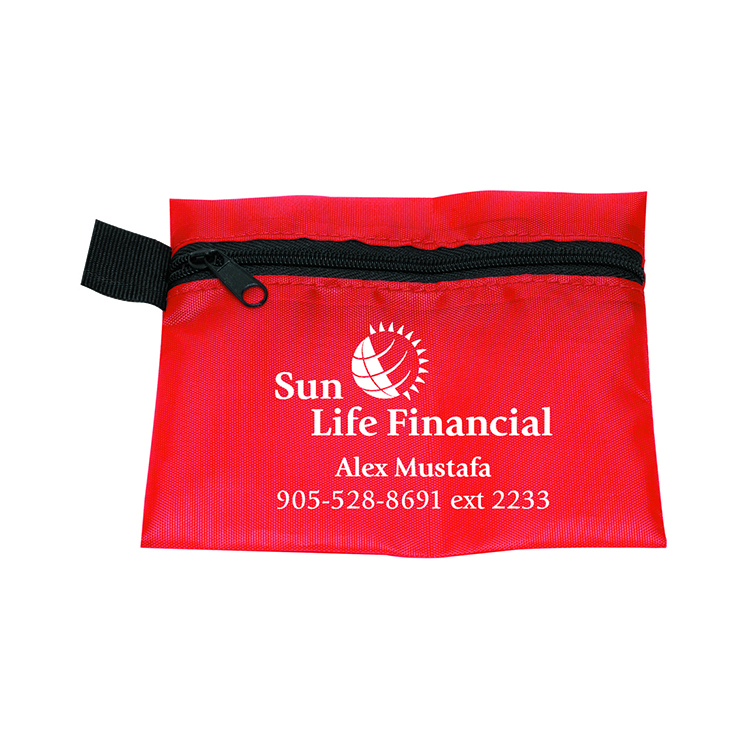 Bixby Plus San" 13 Piece Mask & Sanitizing Safety Kit inserted into Zipper Pack 32