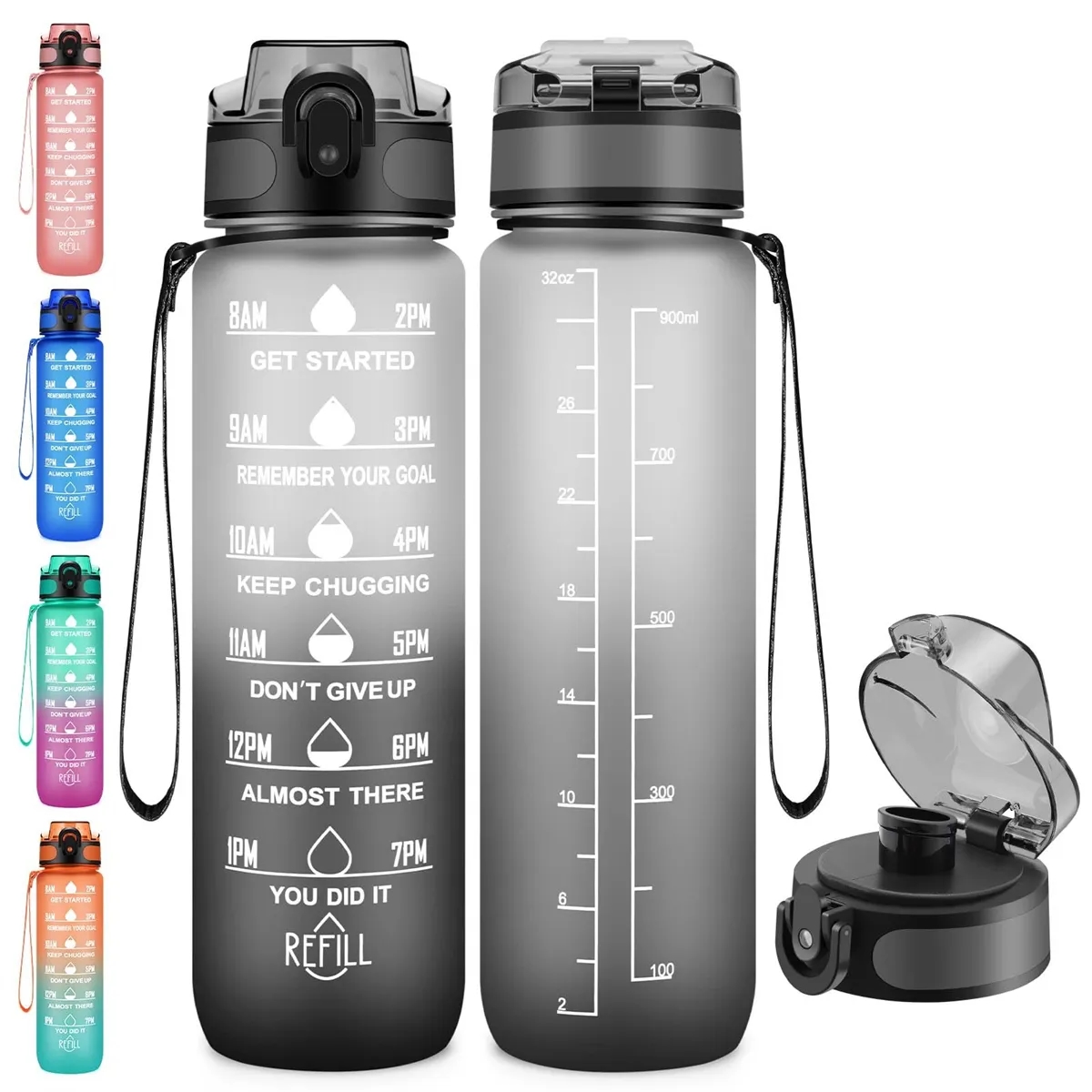 32 oz Motivational Water Bottles With Time Maker 2