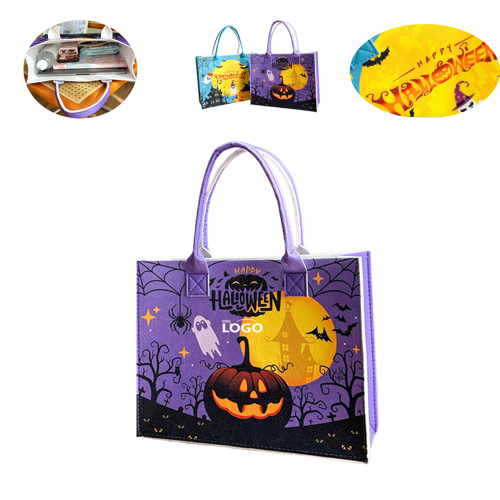 Custom Logo Halloween Themed Tote Bag 1