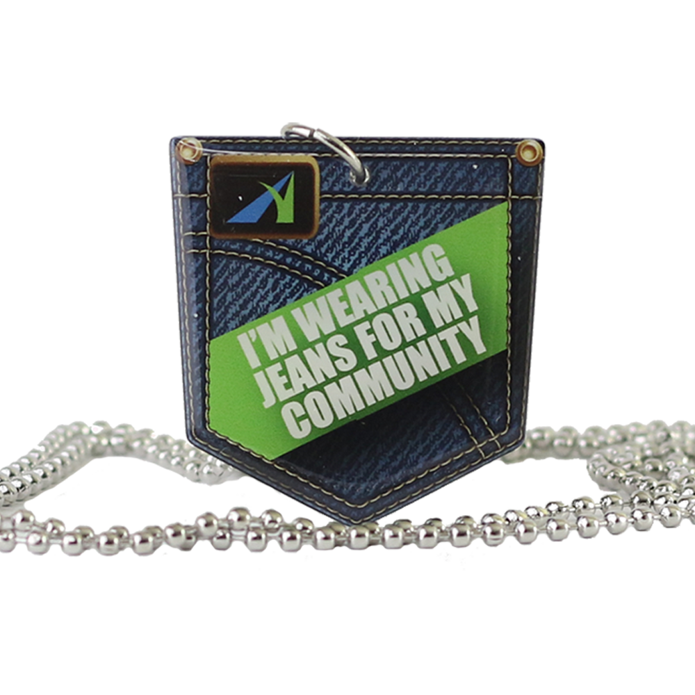 Ball Chain Necklace with Custom Pendant / Charm from 4.1 - 5 Sq. In. 2