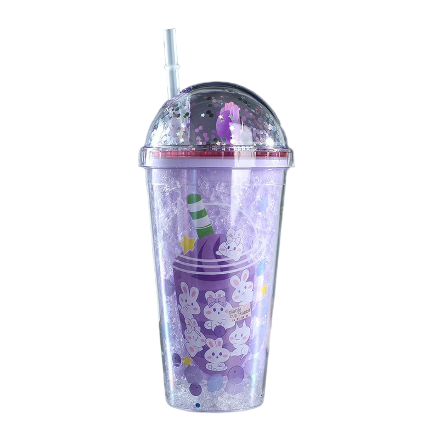 15oz LED Light Up Double Layer Plastic Straw Cup 5