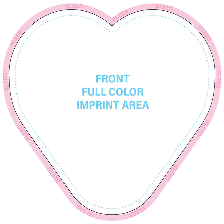 HAND FANS - Full Color, Heart Shaped Hand Fan 6