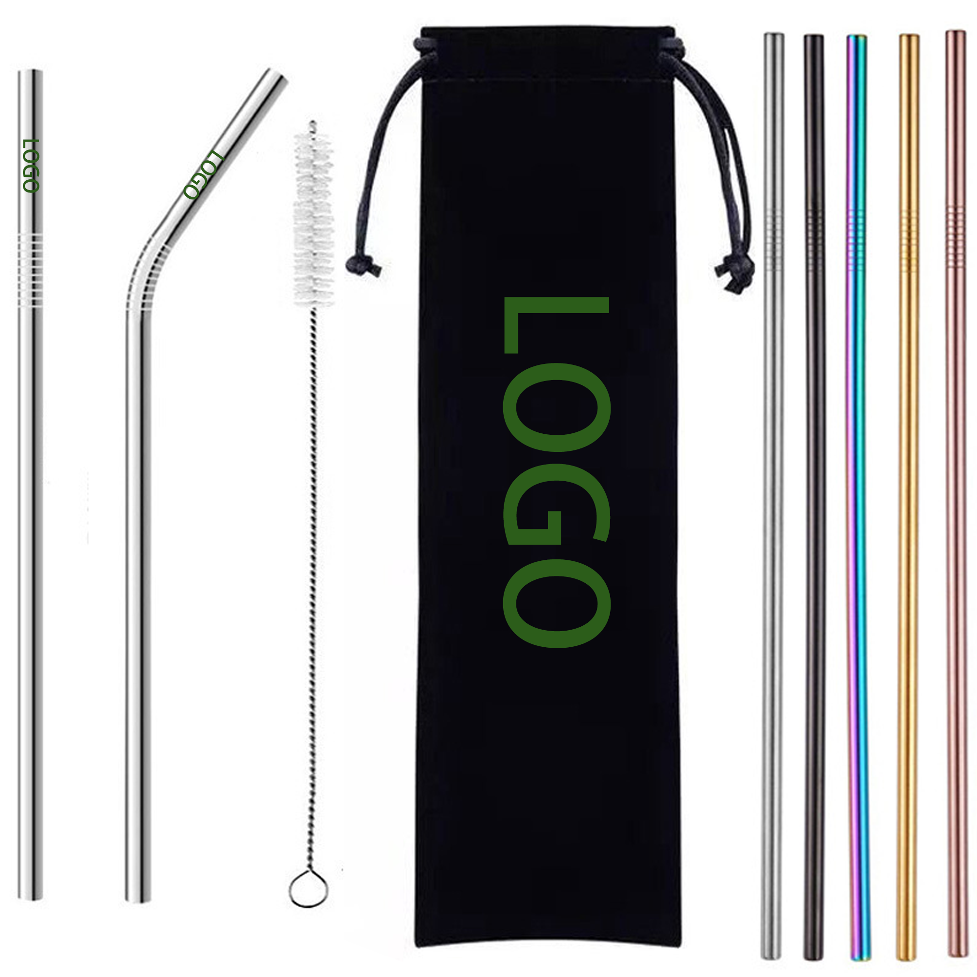 Stainless Steel Reusable Straws Kit MOQ 100 1