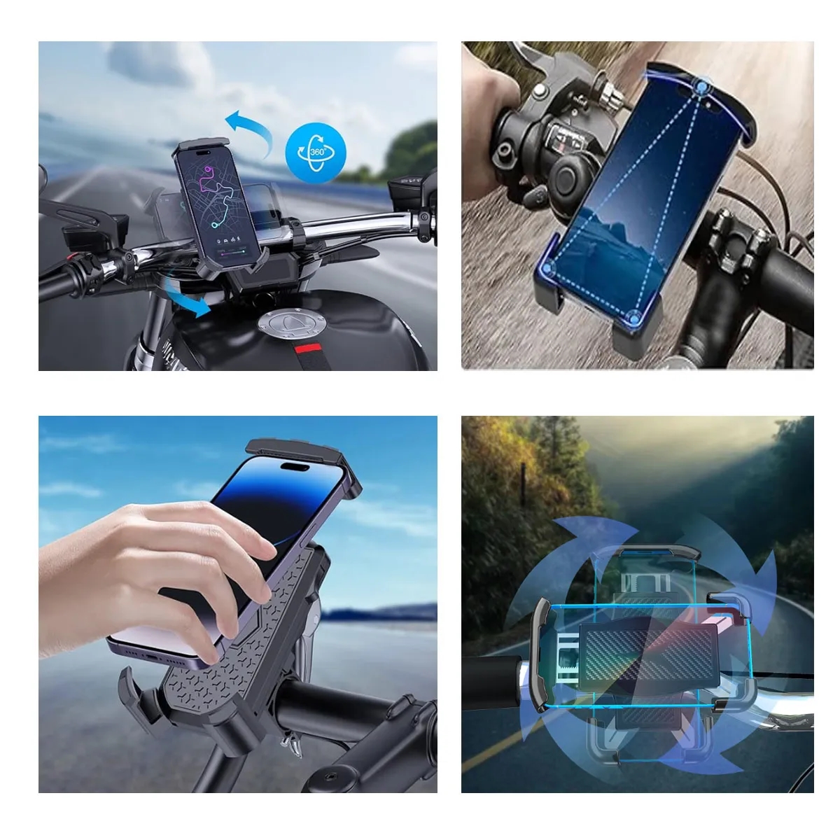 All-Round Adjustble Bicycle Handlebar Cell Phone Holder 2