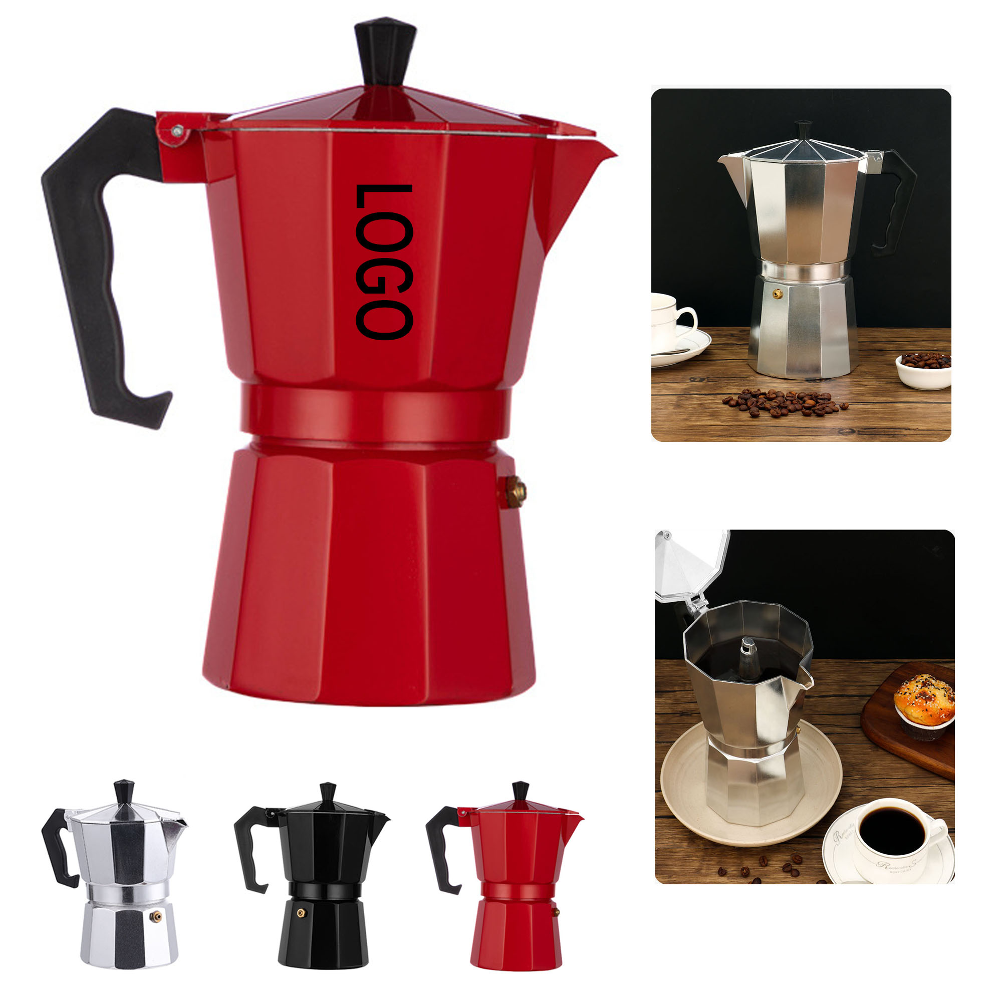 5oz Aluminum Moka Pot 3 Cup Espresso Maker 2