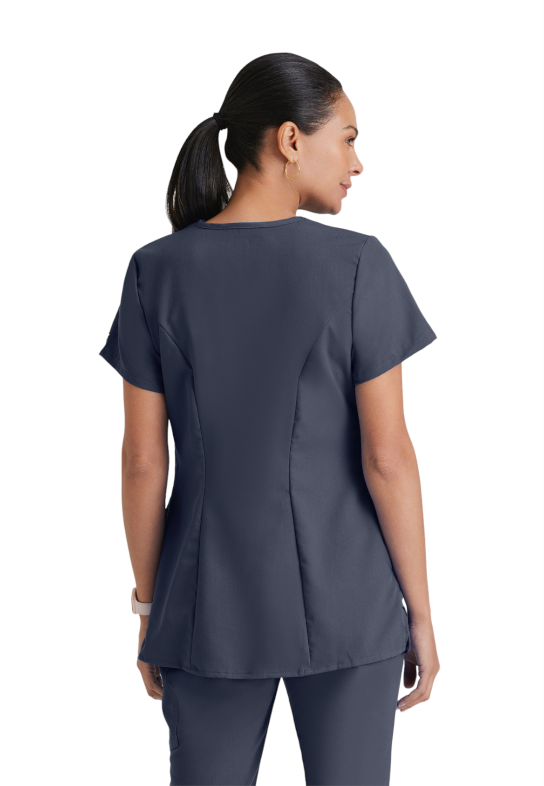 Grey's Anatomy Classic - Women's Two-Pocket Mock Wrap Lilah Maternity Scrub Top 8