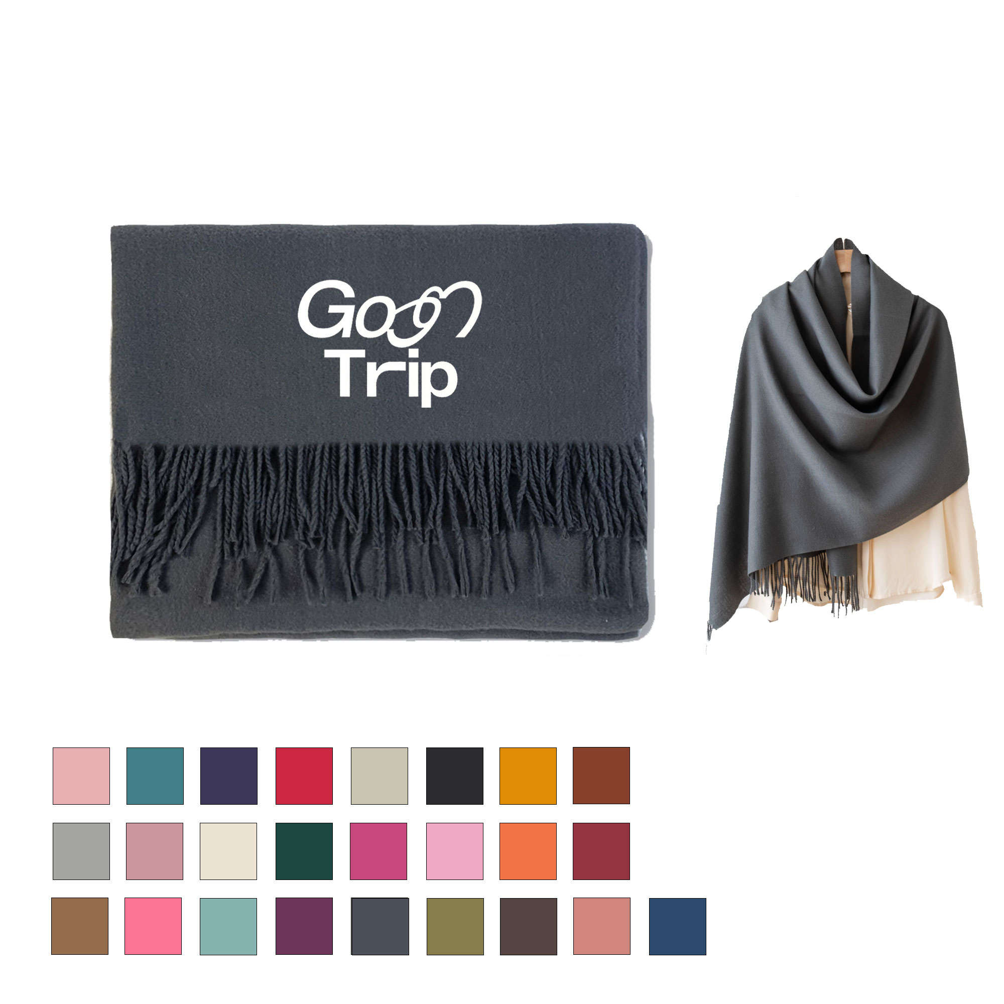 Solid Color Faux Cashmere Scarf 3
