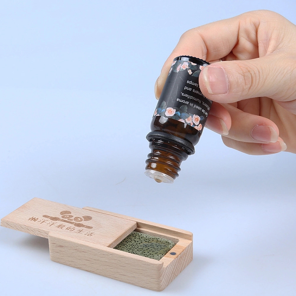 Wooden Essential Oil Diffuser Box with Volcanic Rock 3