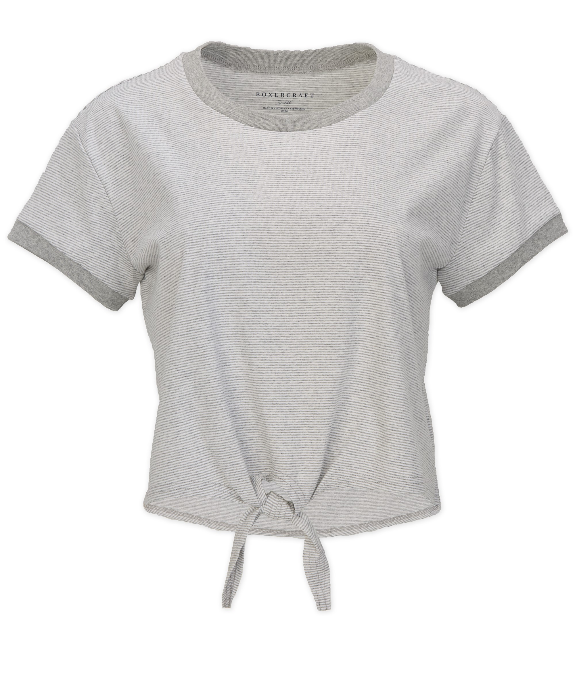 BOXERCRAFT STRIPED TIE FRONT TEE 8