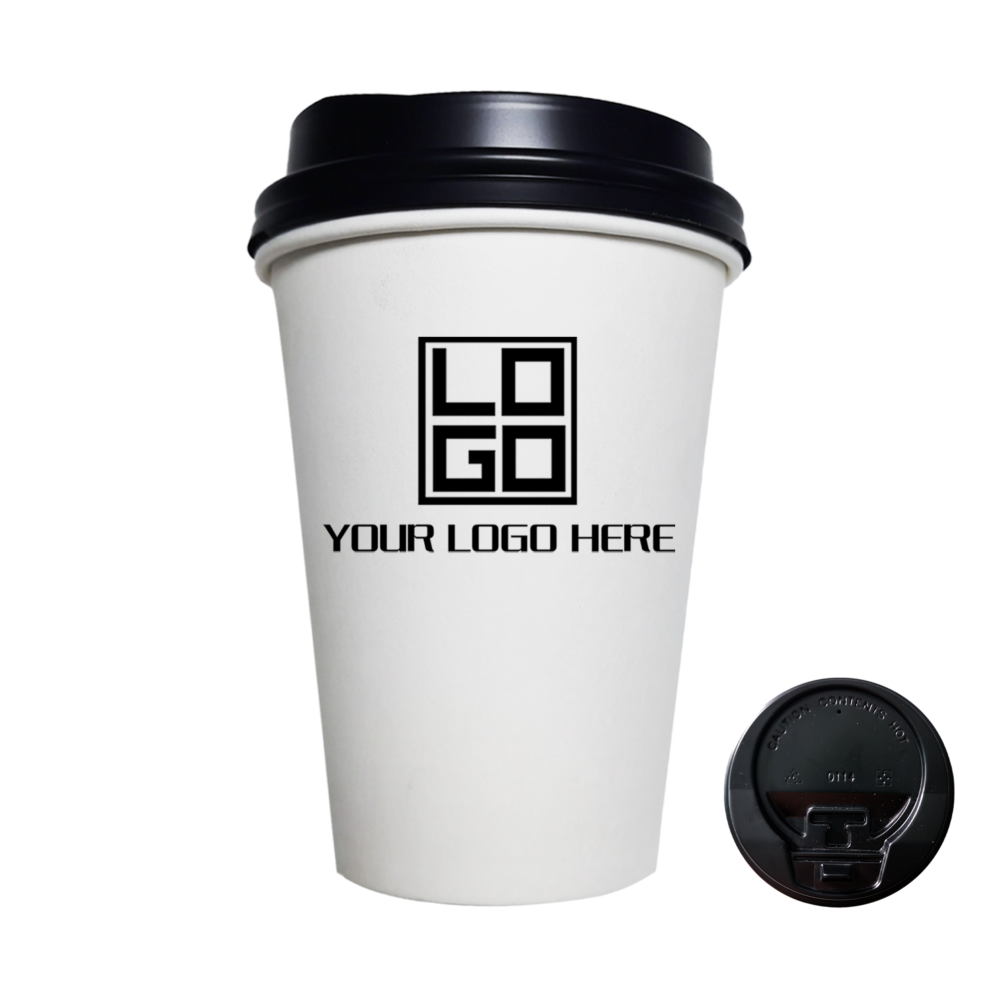 White Paper Hot/Cold Cup With Lid - 12 oz 2