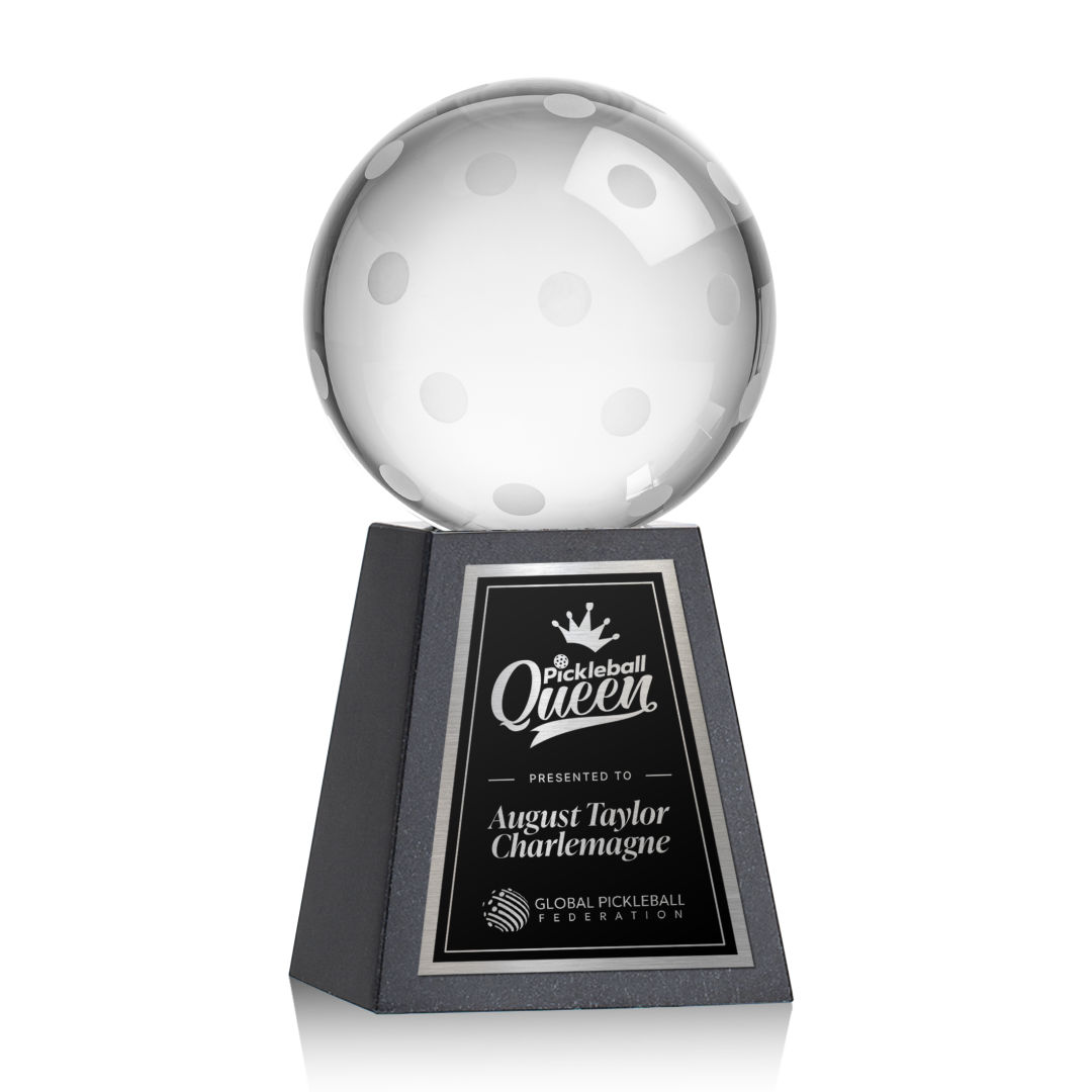 Pickleball Award on Tall Marble Base 3