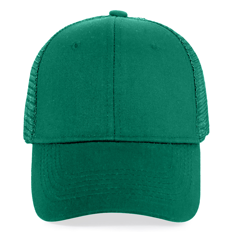 Stock Solid Color Cotton 6-Panel Trucker Cap