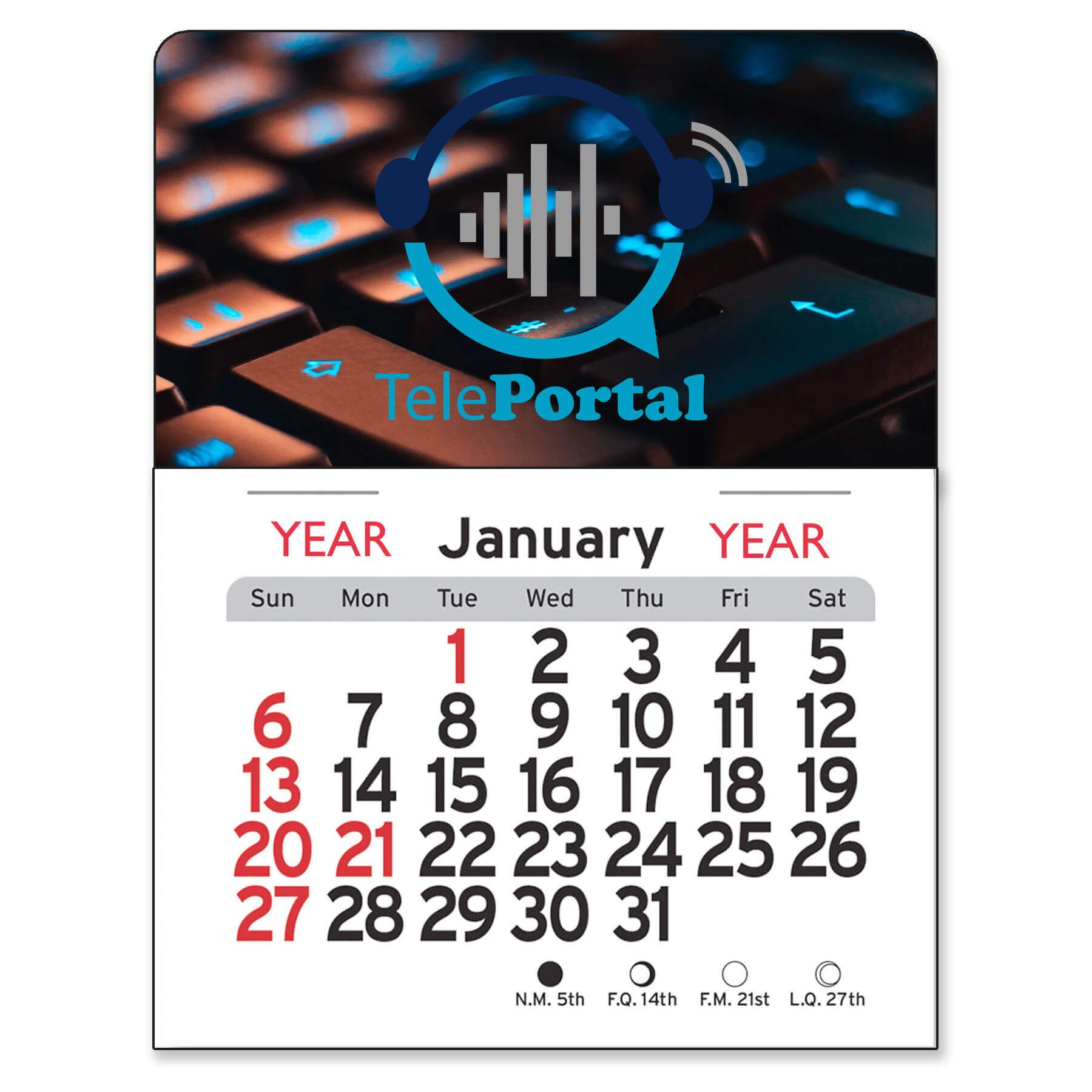 Adhesive Peel-N-Stick® Calendar - Rectangle 40